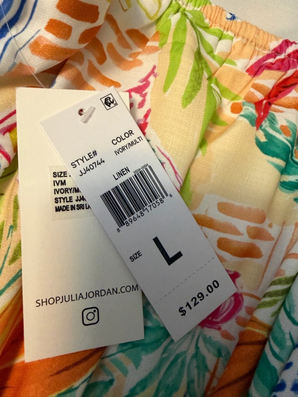 julia jordan Ivory Multicolor Tropical Linen Maxi Dress - Picture 5 of 7